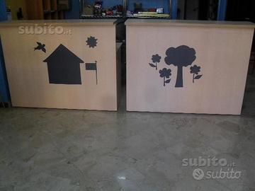 Scrivania con rialzo colore acero