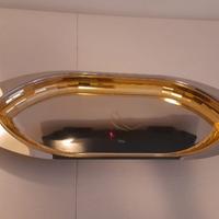 vassoio in acciaio bagnato in oro zecchino 