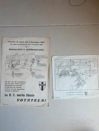 Coppia di volantini, democrazia cristiana, vintage