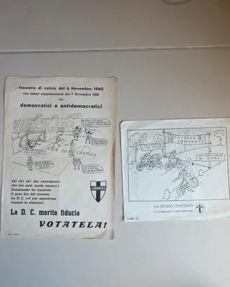 Coppia di volantini, democrazia cristiana, vintage