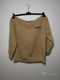 Felpa oversize “DARKER” beige sabbia – stile stree