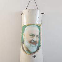 quadro tegola decorata con decoupage padre pio 