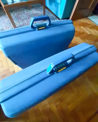2 VALIGIE RIGIDE SAMSONITE BLU UGUALI