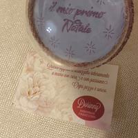 Pallina primo Natale rosa 8 cm