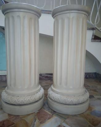 2 Colonne effetto Marmo Bianco Carrara alt. 80