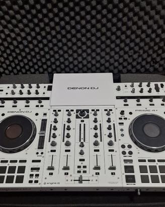 Denon DJ  4+ White edition  +case + cover traspare