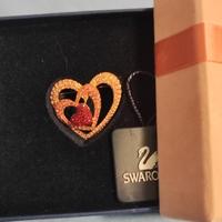 Rarissima trilogia Spille Cuore Swarovski