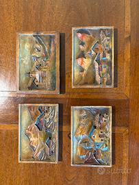 Set 4 quadri alpini fatti a mano 10x15