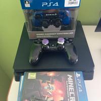 PS4 slim con 4 giochi 2 controller e kontrol freek