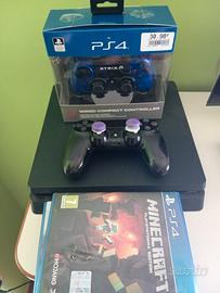 PS4 slim con 4 giochi 2 controller e kontrol freek