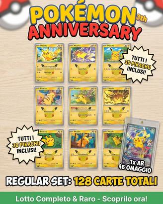 Pokemon 30simo anniversario regular set 128 carte
