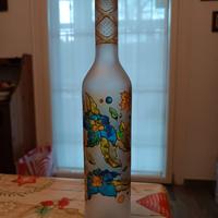bottiglia in vetro dipinto