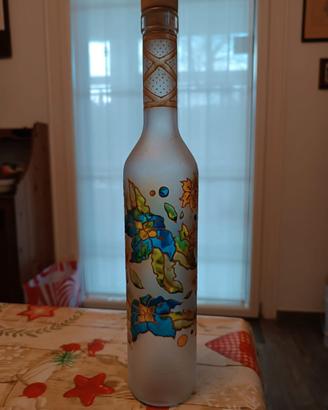 bottiglia in vetro dipinto