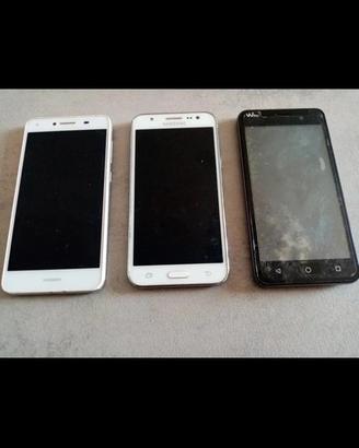set 3 cellulari Samsung Huawei wiko 