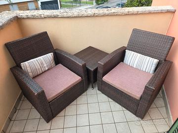 Set poltrone rattan giardino