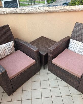 Set poltrone rattan giardino