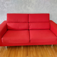 Divano letto tre posti rosso