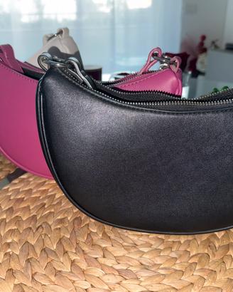 Tris borse nero - bianco - rosa