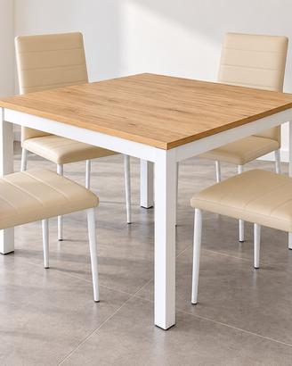 Tavolo 80x80 + 4 Sedie Eco Pelle Abbinate NUOVO