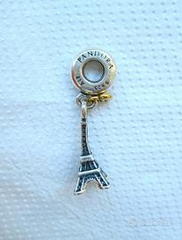 PANDORA Pendente Torre Eiffel Argento e Oro giallo