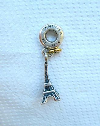 PANDORA Pendente Torre Eiffel Argento e Oro giallo
