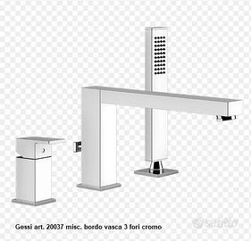 Miscelatore bordo vasca cromo Gessi rettangolo