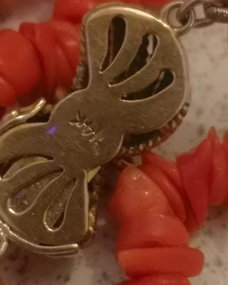 girocollo o collana in Corallo, il gancio 14 kt