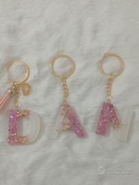 set portachiavi lettera