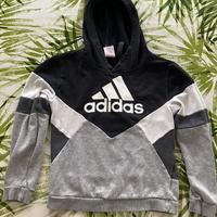 Felpa Adidas bambino cappuccio tricolore