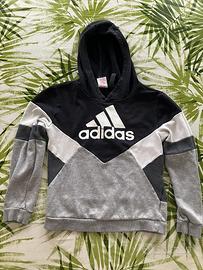 Felpa Adidas bambino cappuccio tricolore
