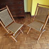 Coppia di sedie in bambù.