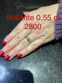 Anello oro bianco 18kt diamante