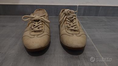 Sneakers Prada Lane Vintage Bianco e Oro Tg 37.5