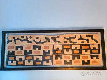 Tela antica KUBA con cornice legno wenge/vetro