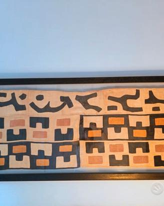 Tela antica KUBA con cornice legno wenge/vetro