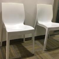 Sedie in polipropilene bianco