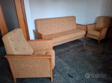 Set Salotto Vintage: Divano Letto + 2 Poltrone