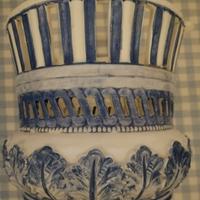 Vaso o porta vaso bianco e blu