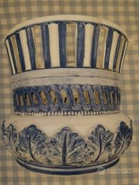 Vaso o porta vaso bianco e blu