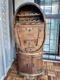 Mobile Bar a Botte in Legno Massiccio