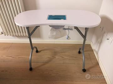 Tavolo manicure pieghevole con aspiratore