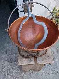 paiolo  elettrico in rame per polenta 