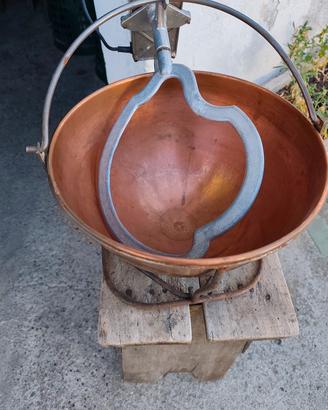 paiolo  elettrico in rame per polenta 