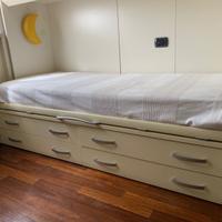 Letti Singoli 90x200 con Cassetti e Scorrevoli