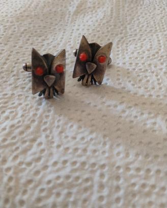 gemelli in ottone argentato 
