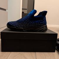 Sneaker PINKO in Velluto Blu con Cristalli - Tg 39