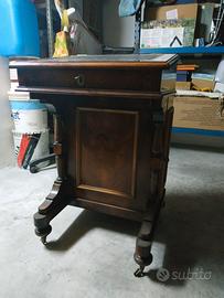 Antico scrittoio Davenport inglese in legno con ca
