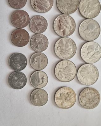lotto monete da una lira repubblica italiana 