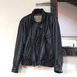 Giubbotto aviarore in pelle nera