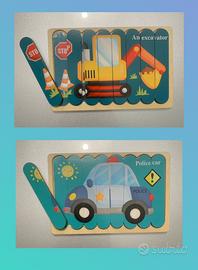 Mini puzzle a bastoncini in legno